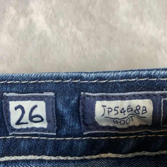 Miss Me Jeans Womens 26 Boot Distressed Embroidered Stud Fleur de Lis JP5468B - Picture 3 of 9